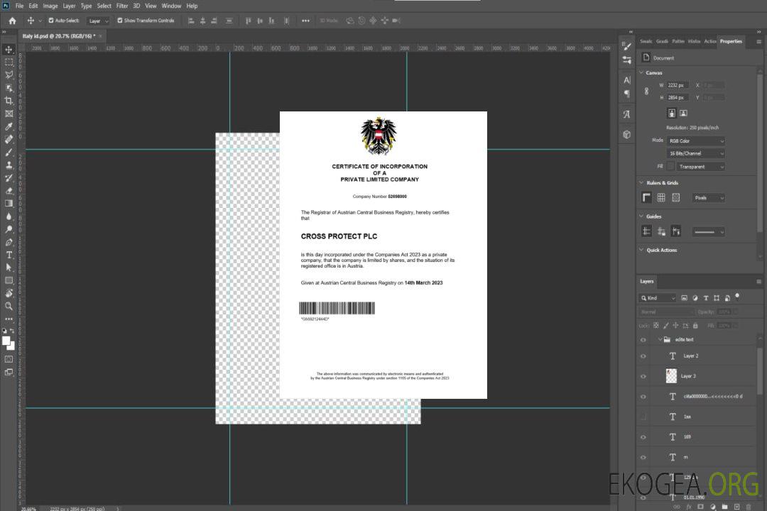 Modèle Word et PDF de certificat d'enregistrement en Autriche template Modèle Word et PDF de certificat d'enregistrement en Autriche template